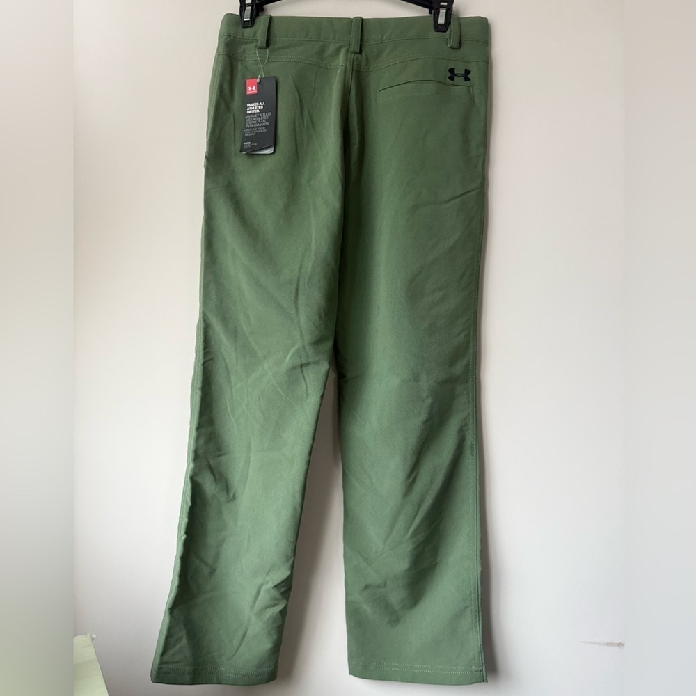 Under Armour Youth Garçons Chicos Army Green Stretch Pants - Size Large - Picture 2 of 6